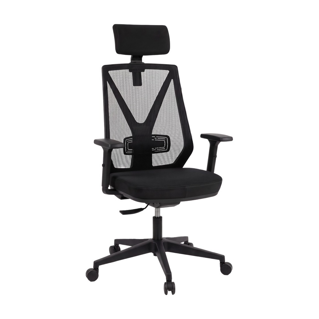 Cadeira Ergonômica com Apoio de Cabeça, em fundo branco